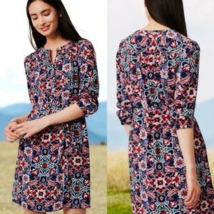 LOFT NWOT Stained glass shirt dress Size Large 3/4 Sleeve